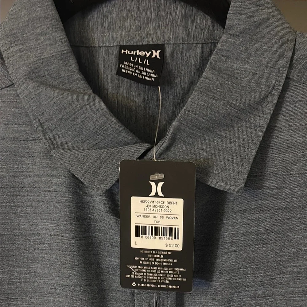 Hurley Blue Casual Button Down Shirt - Picture 2 of 3